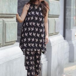 FCV Quirky Printed A-Line Kurta With Trousers-picture-32