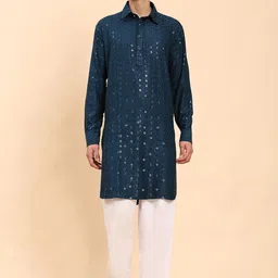 Pro-Ethic STYLE DEVELOPER Men Embroidered Regular Sequinned Kurta with Salwar-30