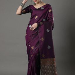 CANBIA Woven Design Zari Silk Blend Banarasi Saree-image-29