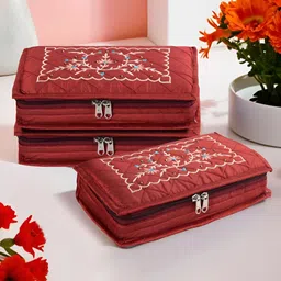 Myntra Elegant Homes Maroon Set of 3 Regular Jewellery Organiser Organisers-picture-48