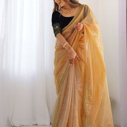 Satrani Sequinned Pure Chiffon Saree-picture-12