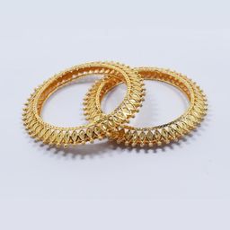 Sattik Gold Plated Brass Kada Bangle-image-6
