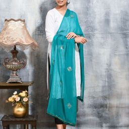 swatika Embroidered Dupatta with Mirror Work image 3