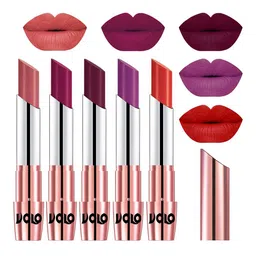 VOLO Set Of 5 Creme Matte Lipstick-3.5g Each-Light Peach-Magenta-Wine-Purple-Orange-11