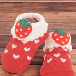 Yellow Bee Infant Girls Patterned Non-Slip Ankle Length Socks-30