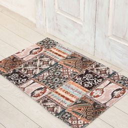 Ariana Brown & Orange Printed Cotton Anti-Skid Doormats-picture-16
