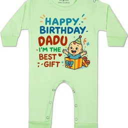 arvesa Happy Birthday Dadu Printed Baby Rompers-picture-30