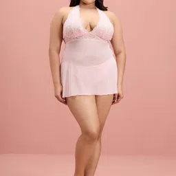 Nykd Plus Size Halter Neck Baby Doll-image-5