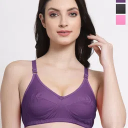 SHYAM SONS FLAIR shine Women Pack Of 3 Full Coverage Non Padded Everyday Bra-picture-16