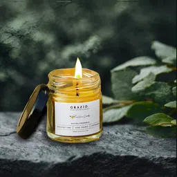GRAZIO Yellow Natural Honey Aroma & Citronella Scented Jar Candle-image-31