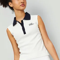 max Women Solid Round Neck Cotton T-shirt-image-9