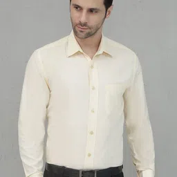 JAKANARY Men Premium Fit Solid Spread Collar Formal Shirt-picture-5