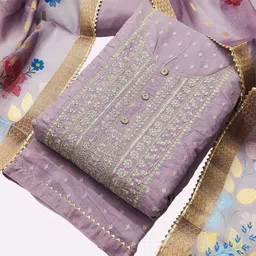 Riti Woven Design Sequinned Art Silk Unstitched Dress Material-7