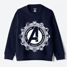 YK Disney Boys Avengers Printed Round Neck Long Sleeves Pullover Sweatshirt-image-28