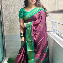 all about you Ethnic Motifs Zari Pure Silk Kanjeevaram Saree-image-49