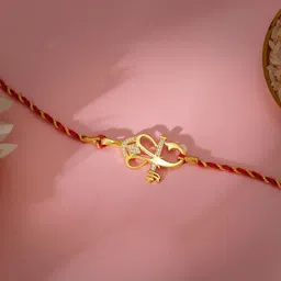 GIVA 925 Sterling Silver Gold Plated Ganesha Shaped Rakhi with Roli Chawal-image-22