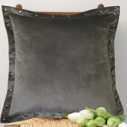 Lushomes Grey Velvet Square Cushion Covers-34