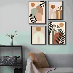 999Store Brown & Green 4 Piece Canvas Other Wall Paintings-56