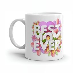 Mr UVD White & Pink Best Mom Ever Printed Ceramic Cup 350ml-image-7