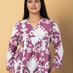Jaitpuriya Women Ethnic Motifs Print V Neck Cotton Empire Top-picture-18