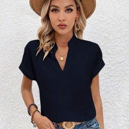 BAESD Women's Black Rayon Solid Straight Western Top-image-28