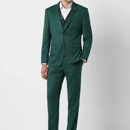 Van Heusen Textured Slim-Fit Single-Breasted Three-Piece Suits-picture-23
