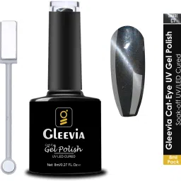 Cat-Eye UV Gel Nail Polish| Magnetic Gel Polish 8ml with Dual-Head Magnet C7 Shade Code: C7- Dark Grey-image-24
