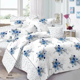 180 TC Cotton Double Floral Flat Bedsheet-image-25
