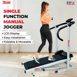 avon Fitx J-1540 Single Function Manual Jogger, Foldable by Manual Knob Lock Incline Treadmill image 2