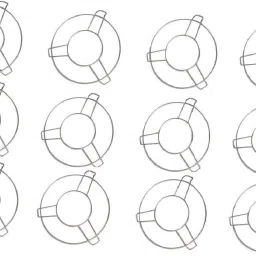 Stainless Steel Round Table Ring Set, Hot Pot Stand - Pack Of 12 Pcs Shine Trivet-11