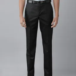 Men Regular Fit Black Viscose Rayon Trousers-picture-11