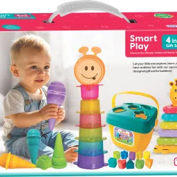 Smart Play 4 in 1 Shape Sorter, Stacker, Ice Cream Toy, Bath Toys 12M+-19