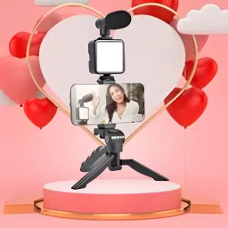 FRONY Video Kit with Tripod, LED Lights and Wireless Microphone Setup For VloggingR257 Tripod-picture-4