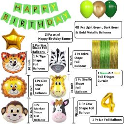 groovy dudz Solid 4th Birthday with Jungle Theme Birthday Decoration Items Balloon image 2