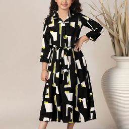 YK Print Fit & Flare Midi Dress-image-64