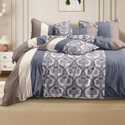 Glaxomas Premium Cotton Queen bedsheet with 2 Pillow covers-image-54