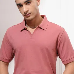 HIGHLANDER Men Solid Polo Collar Cotton Relaxed Fit T-shirt-image-75
