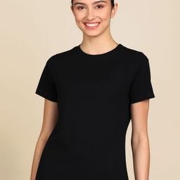 Metronaut Women Raw Edge Slim Fit T-shirt-image-103