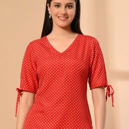 MEESAN Micro Or Ditsy Printed Tie-Ups Detail Top-image-85