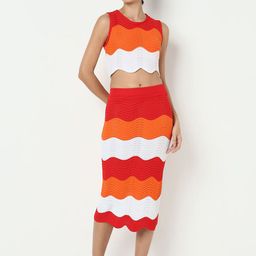 SHOWOFF Colourblocked Round Neck Top & Skirt Co-Ords-image-66