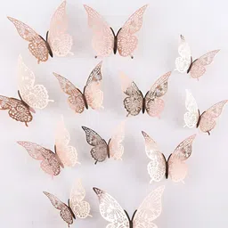 INDIAN ROYALS Blue & Grey Butterflies Printed Self-Adhesive & Durable Wall Sticker-17