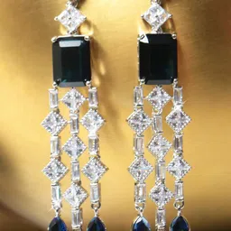 Manuvi Jewels Blue Alloy Earrings-image-30