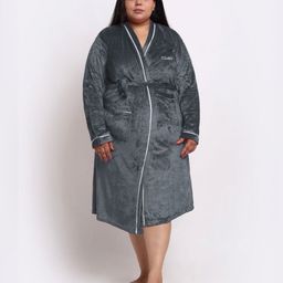 Klotthe Wool Plus Size Bath Robe With Belt-55