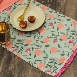 House This Khubaani 2-Pcs Green & Pink Textured Table Placemats-28