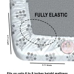 CHHAVI INDIA Grey & Off White Printed 210 TC Microfiber Queen Bedsheet Set 1.83 m x 1.98 m-image-71