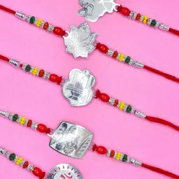 MEIRA JEWELLERY 7-Pcs Rakhi With Roli Chawal & Greeting Card-image-30
