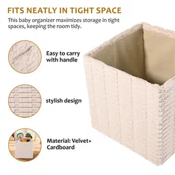Aura Set Of 2 White Storage Box For Clothes With Handle image 2