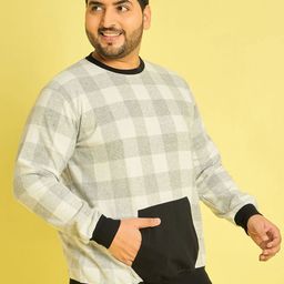 bigbanana Men Plus Size Checked Sweatshirt image 3