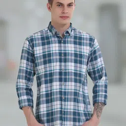 TURMS Anti Stain Anti Odor Water Repellent Cotton Checked Shirt-image-85