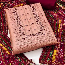 SHADOW & SAINING Floral Embroidered Sequinned Unstitched Dress Material-image-65